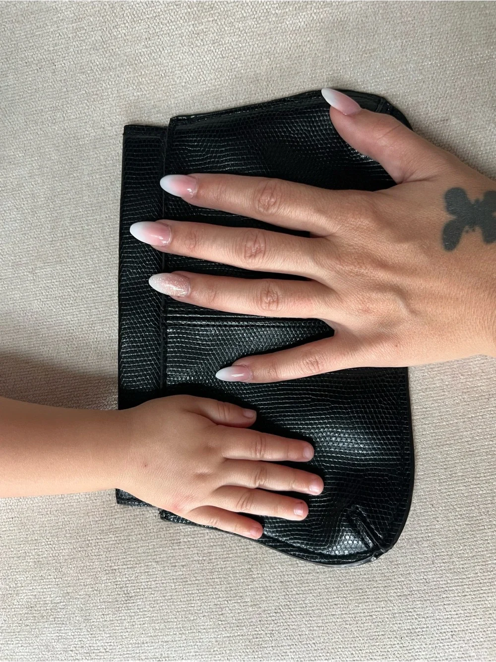 Chloe Black Flat Leather Flap Clutch Pouch